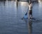 Man paddling and enjoying the morning breeze at the Santa Barbara marina, California