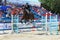 Man participate in horse competitions