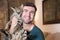 Man with pedigreed Savannah cat