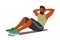 Man Performing Floor Exercises, To Strengthen Muscles And Improve Overall Fitness. Black Mature Character Pumping Belly