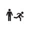 Man, person standing and running illustration. Run, stand navigation wayfinding