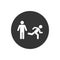 Man, person standing and running illustration. Run, stand navigation wayfinding