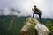 Man photographing beautiful scenery on Transfagarasan, Romania