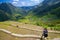 A man photographs the landscape. Rice terraces in the Philippine