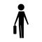 Man pictogram holding business briefcase