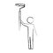 man pictogram holding roller paint repair tool