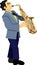 The Man Play Saxophone Music Instrument