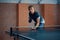 Man play table tennis, male ping pong player