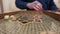 Man playing backgammon