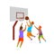 Man playing basketball outdoor vector illustration