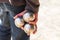 Man playing boules in a park in Limoges