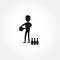 Man playing bowling silhouette icon