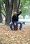 Man playing cajon in park