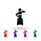 Man playing djembe multi color icon. Simple glyph, flat vector of music icons for ui and ux, website or mobile application