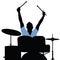 Man playing drumms silhouette music illustration