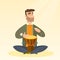 Man playing the ethnic drum vector illustration.