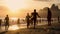 Man playing football on beach in Brasil