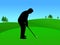 Man playing golf