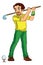 Man Playing Golf, illustration