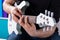 Man playing guitar his favourite song