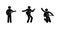 Man playing the guitar, stick figure man icons