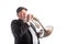 Man playing a Mellophone