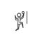 Man playing volleyball line icon