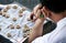 Man Playing Xiangqi, China in Guilin, China