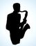 A man plays the saxophone. Vector drawing