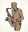 A man plays the saxophone. Vector drawing