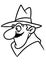 Man portrait hat mustache illustration cartoon contour