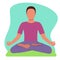 Man practice yoga, relaxing yoga, stress relief