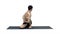 Man practice yoga Sage Twist C pose or Marichyasana pose stretch