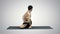 Man practice yoga Sage Twist C pose or Marichyasana pose stretching exercise muscle with yoga meditation relax and