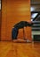 Man practiced yoga exercise flexible balance