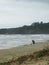 man practicing beach fishing