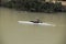 Man practicing canoeing in the Segura River