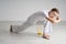 Man practicing capoeira , brazilian martial art.