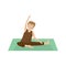 man practising yoga in revolved head-to-knee sequence. Vector illustration decorative design