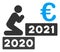 Man Pray Euro 2021 Raster Flat Icon