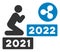 Man Pray Ripple 2022 Vector Flat Icon