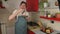 A man prepare a typical dish of Puglia friselle