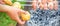 Man prepares barbecue meat with potatoes