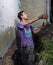 Man preparing hole in ground