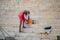 Man Preparing for Daily Morning Ganges Puja