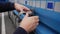 Man preparing semitrailer to load merchandise