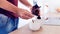 Man preparing turkish coffee.