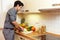 Man preparing vegetables