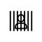 Man in prison icon vector. Isolated contour symbol illustration