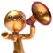 Man promotion speaking megaphone news character stylized